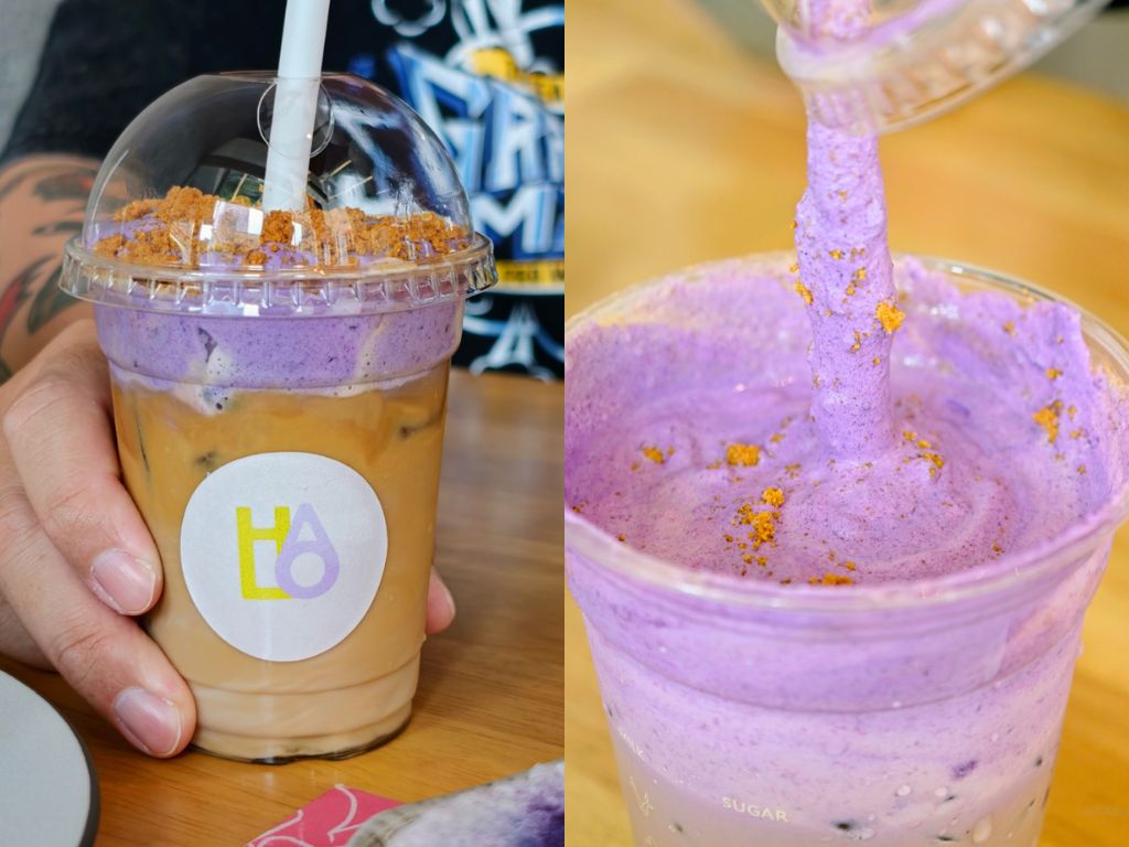 Ube banana pudding coffee. Photos: Zawani Abdul Ghani/HungryGoWhere Halo Ube & Matcha 100AM