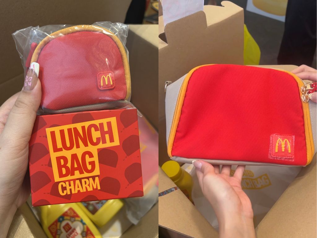 From left: Lunch bag charm and McDonald’s insulated lunch bag. Photo: LeAnn Lee/HungryGoWhere mcdonald's old chang kee singapore