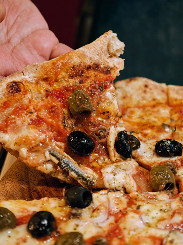 Anchovy & olive pizza. Photo: Zawani Abdul Ghani/HungryGoWhere olive and ember