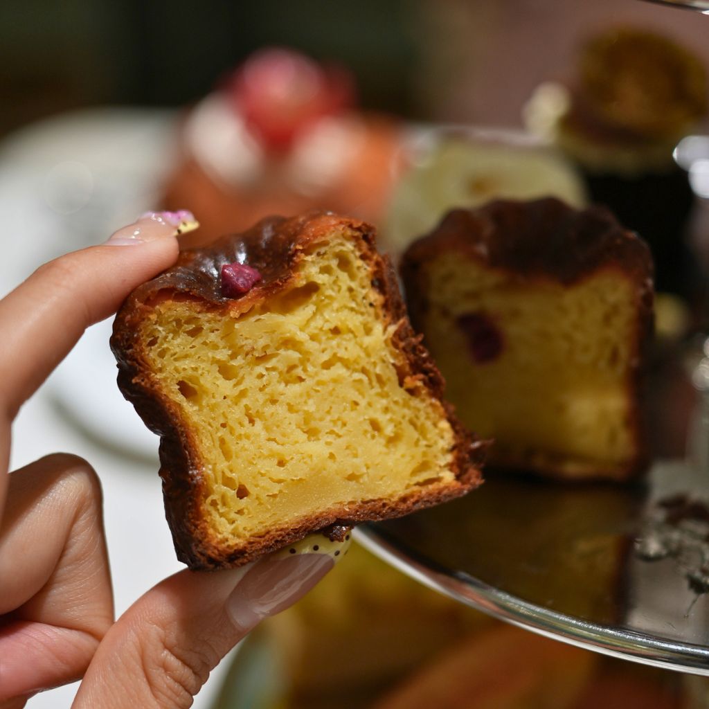 Cross-section of the canele. Photo: Shannon Yap/HungryGoWhere rituel tokyo cafe singapore