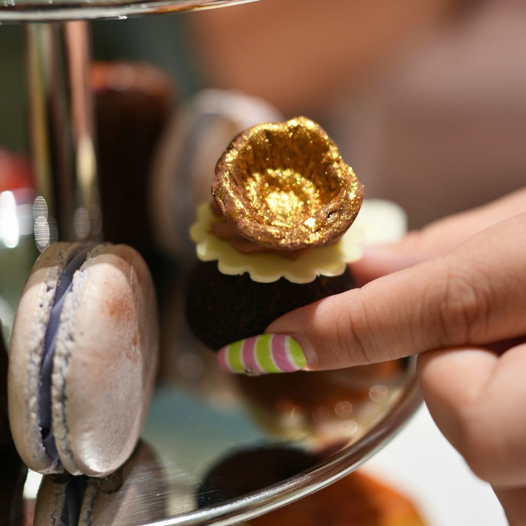 The Flower chocolate petit choux. Photo: Shannon Yap/HungryGoWhere rituel tokyo cafe singapore