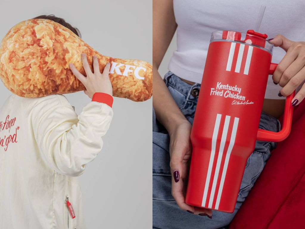 From left: KFC Drumstick plushie and tumbler. Photo: KFC Singapore kfc pokemon