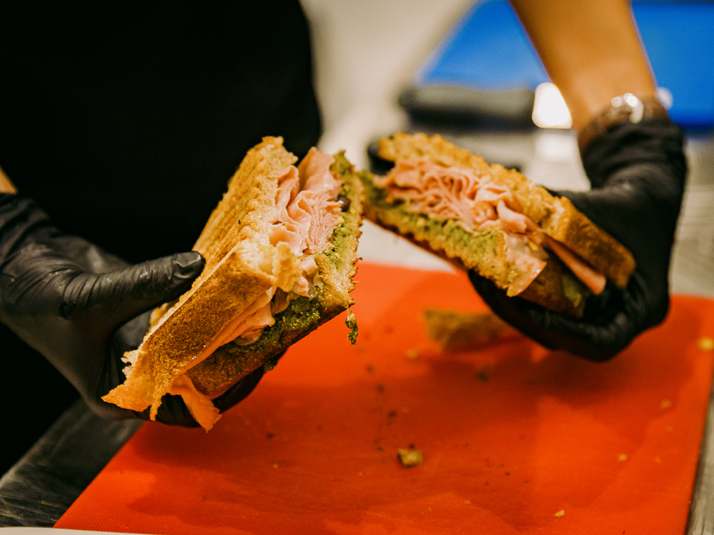 Beyond selling artisanal cheese and charcuterie boards, the trio also sells pressed sourdough sandwiches. Each sandwich will feature an assortment of cheese, too. Photo: Ravin Thiruchelvam/HungryGoWhere pressed by cheeselads