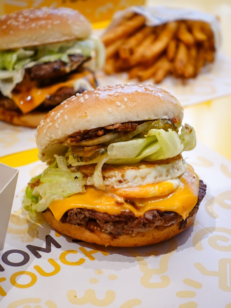Angus beef burger. Photo: Sarah Chua/HungryGoWhere Mom's Touch Singapore