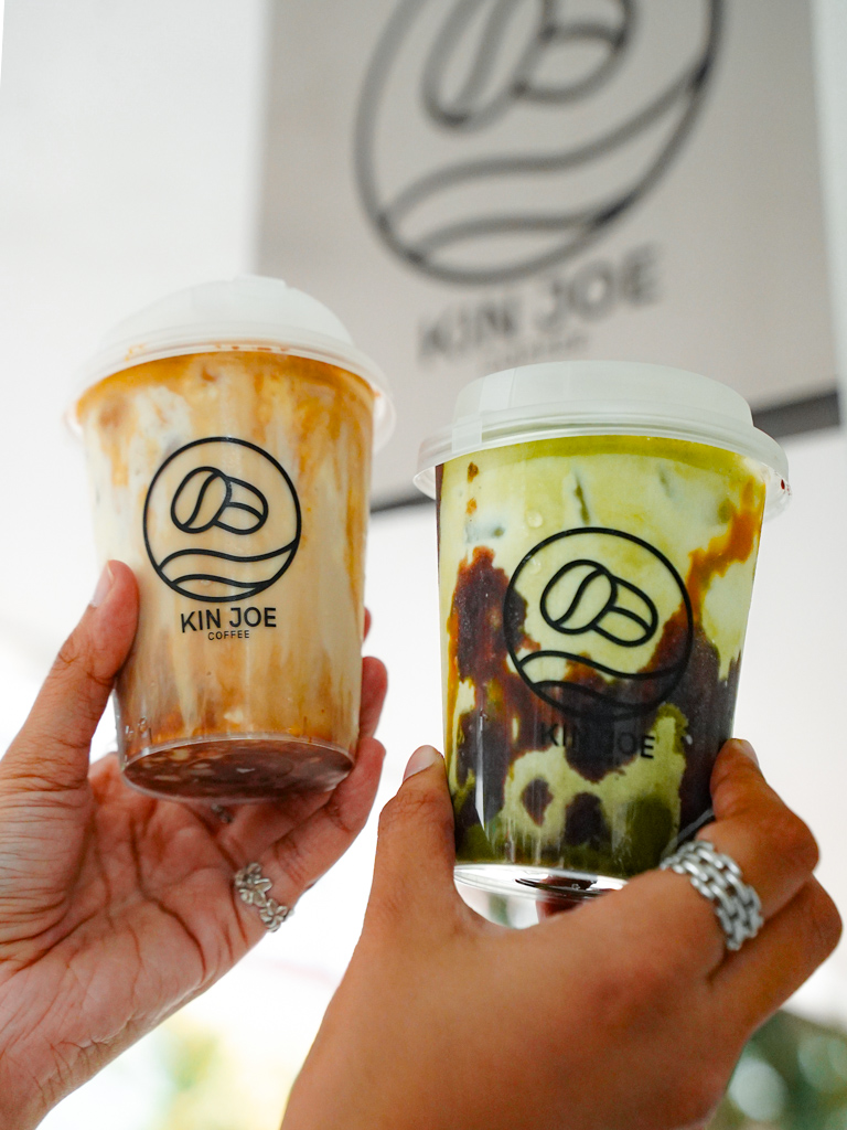 The best-selling Tiger Bomb and the very special matcha chendol. Photo: Evan Mua/HungryGoWhere kin joe coffee