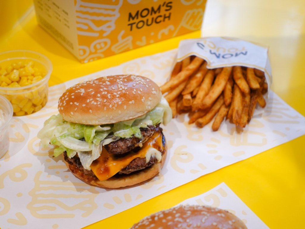 Double grilled beef burger. Photo: Sarah Chua/HungryGoWhere Mom's Touch Singapore
