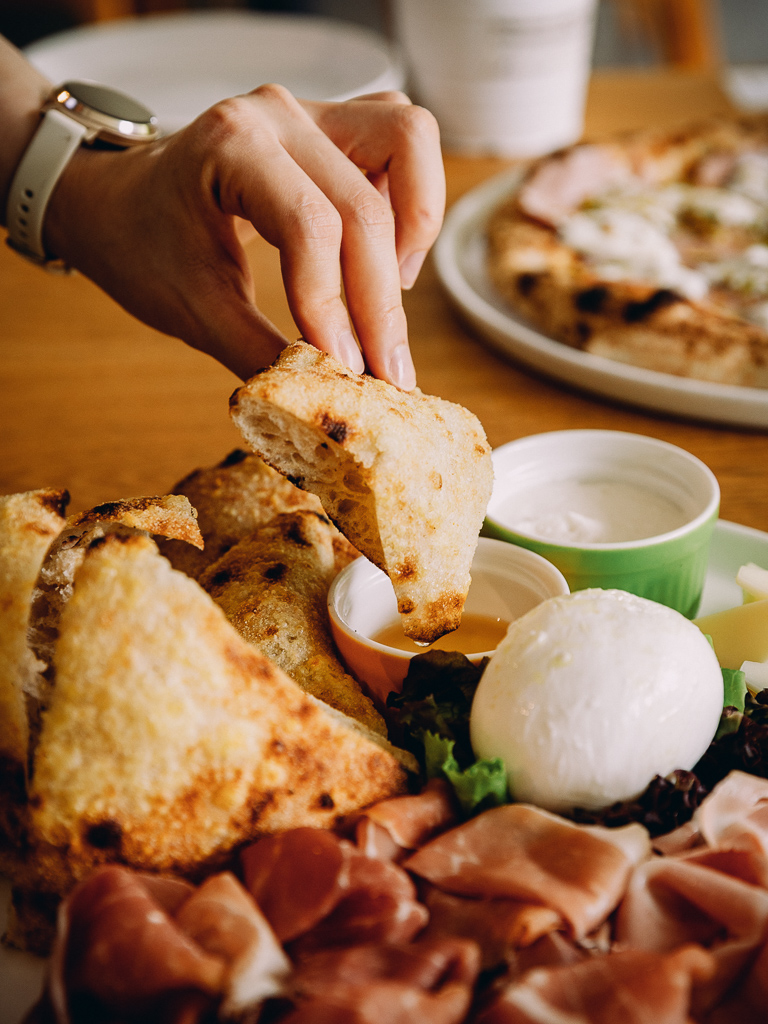 The focaccia is sliced up into triangular pieces for you to enjoy. Photo: Ravin Thiruchelvam/HungryGoWhere Daniele’s Pizza