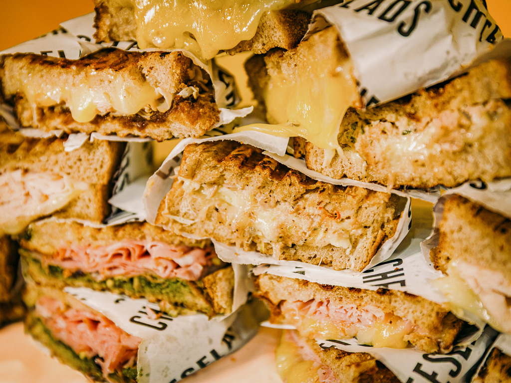 A close-up look at the decadent selection of sandwiches at Pressed by Cheeselads. Photo: Ravin Thiruchelvam/HungryGoWhere pressed by cheeselads