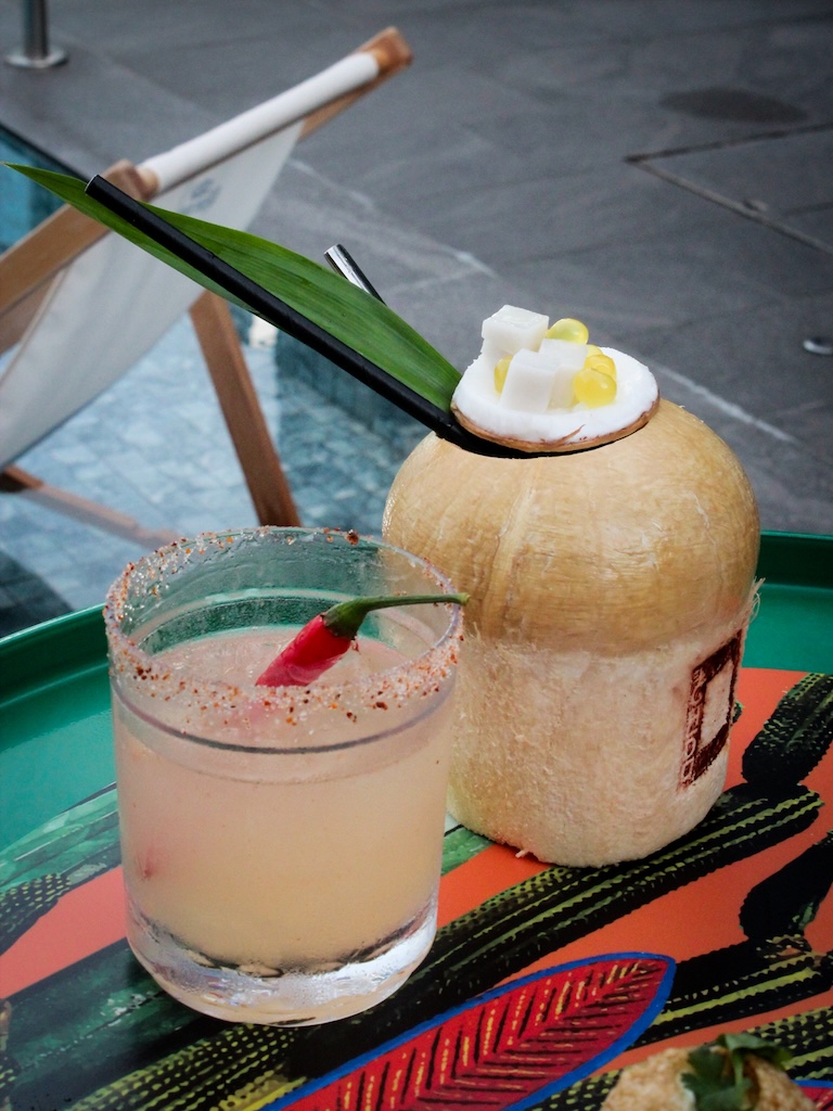 From left: spicy margarita and coconut Affair. Photo: Angeline Ang/HungryGoWhere new menus august 2026