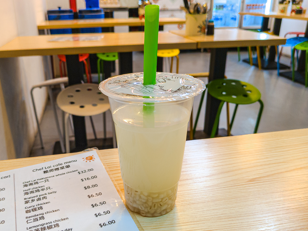 Nearly everyone in the cafe was drinking the housemade barley drink. Photo: Gary Lim/HungryGoWhere chef lais sim lim