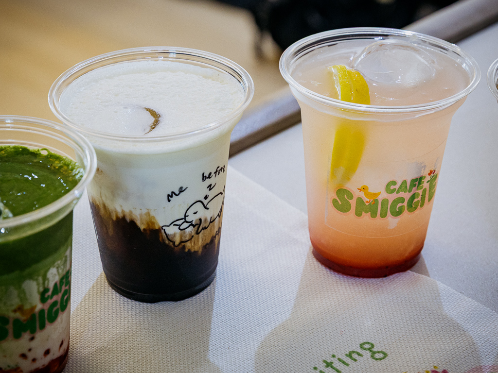 Cafe Smiggie’s iced Vietnamese coffee (centre). Photo: Ravin Thiruchelvam/HungryGoWhere cafe smiggie