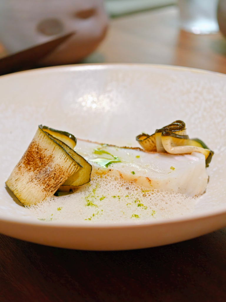 Stone bass, parsley, zucchini, Mugnaia. Photo: Zawani Abdul Ghani/HungryGoWhereStone bass, parsley, zucchini, Mugnaia. Photo: Zawani Abdul Ghani/HungryGoWhere assagi