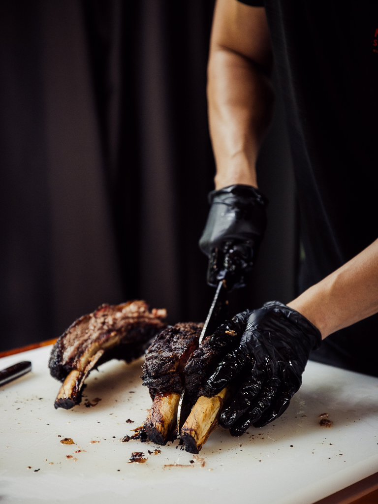 Royston currently serves cuts such as dino rib, which retain moisture well. Photo: Ravin Thiruchelvam/HungryGoWhere mandai smoke co