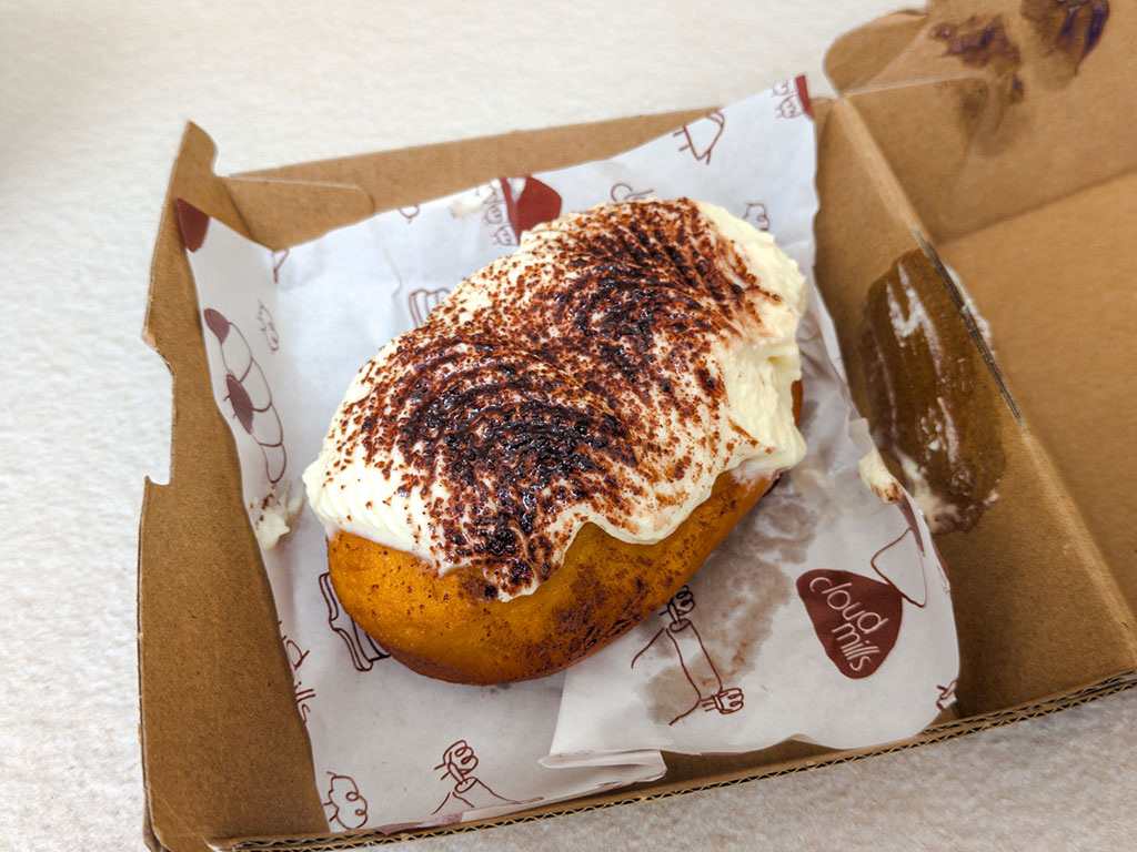 The kohi nama is like a tiramisu in donut form. Photo: Gary Lim/HungryGoWhere cloudmills bakery claymore