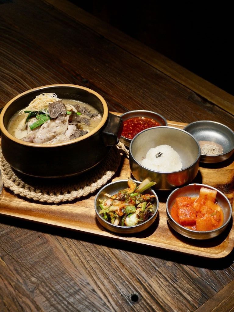 Song Gye Ok serves up an exclusive truffle samgyetang. Photo: Hannah Tan/HungryGoWhere Samgyetang Singapore