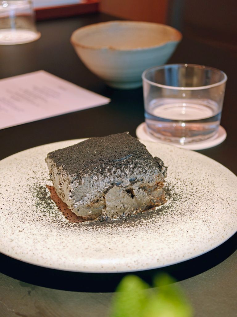 Roasted black sesame tiramisu. Photo: Zawani Abdul Ghani/HungryGoWhere Ao restaurant Claymore Road