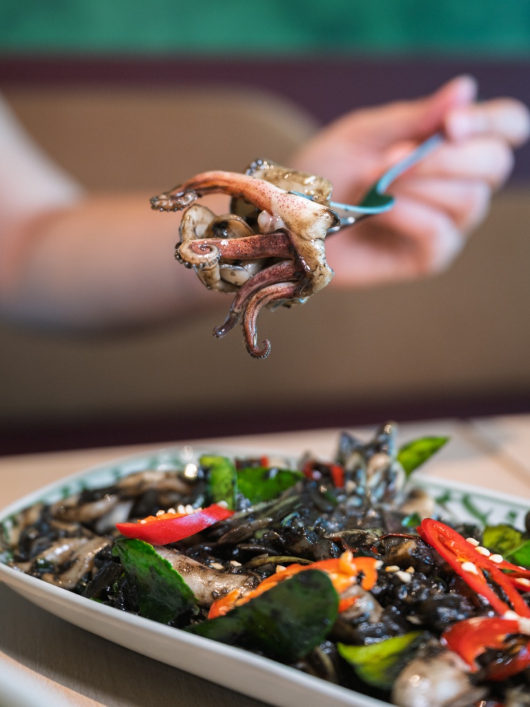 Stir-fried squid in black ink. Photo: Abdul Rahim Anwar/HungryGoWhere im qalb