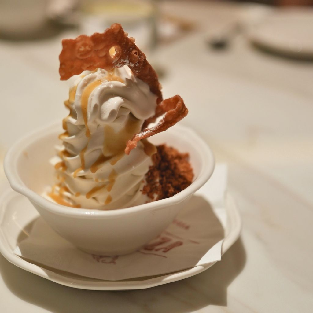 Don’t get it twisted — the BTS here is a dessert. Photo: Shannon Yap/HungryGoWhere osteria mozza singapore