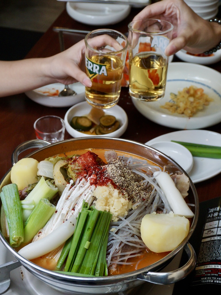 You can never go wrong with a glass of somaek with your meal. Photo: Hannah Tan/HungryGoWhere gamja