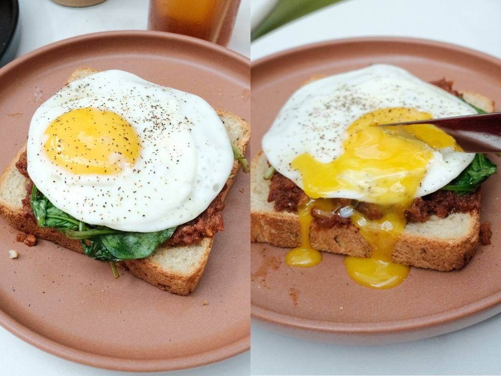 That jammy yolk on the chorizo and harissa jam sandwich. Photos: Jasmine Ng/HungryGoWhere dough coffee capitol singapore