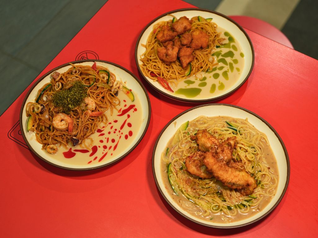 The menu at Woksta spotlights three pasta dishes that revolve around beloved local flavours. Photo: Shannon Yap/HungryGoWhere woksta abc brickworks