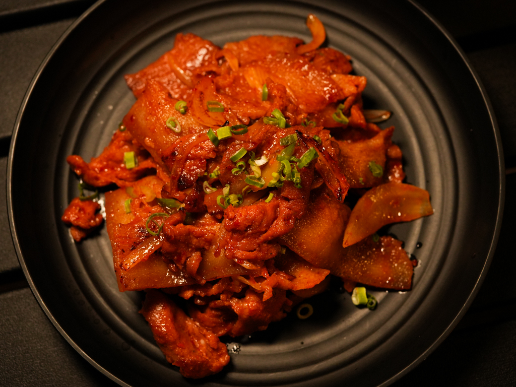 Gochujang-marinated pork. Photo: Roma Chonkar/HungryGoWhere Jeju Haenyeo