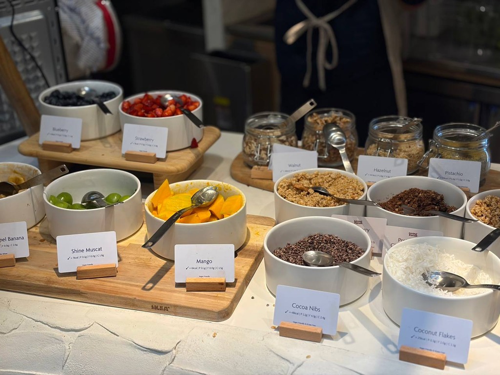 Fruits, crunches, and more. Photo: Shannon Ong/HungryGoWhere yogeek haji lane