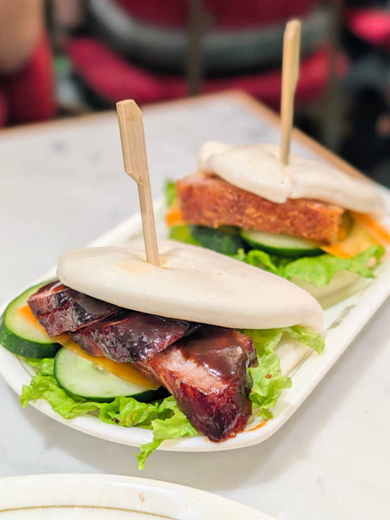 From left: Honey crystal char siew bun gua bao, crispy roasted pork bun. Photo: Zawani Abdul Ghani/HungryGoWhere food opera ion orchard