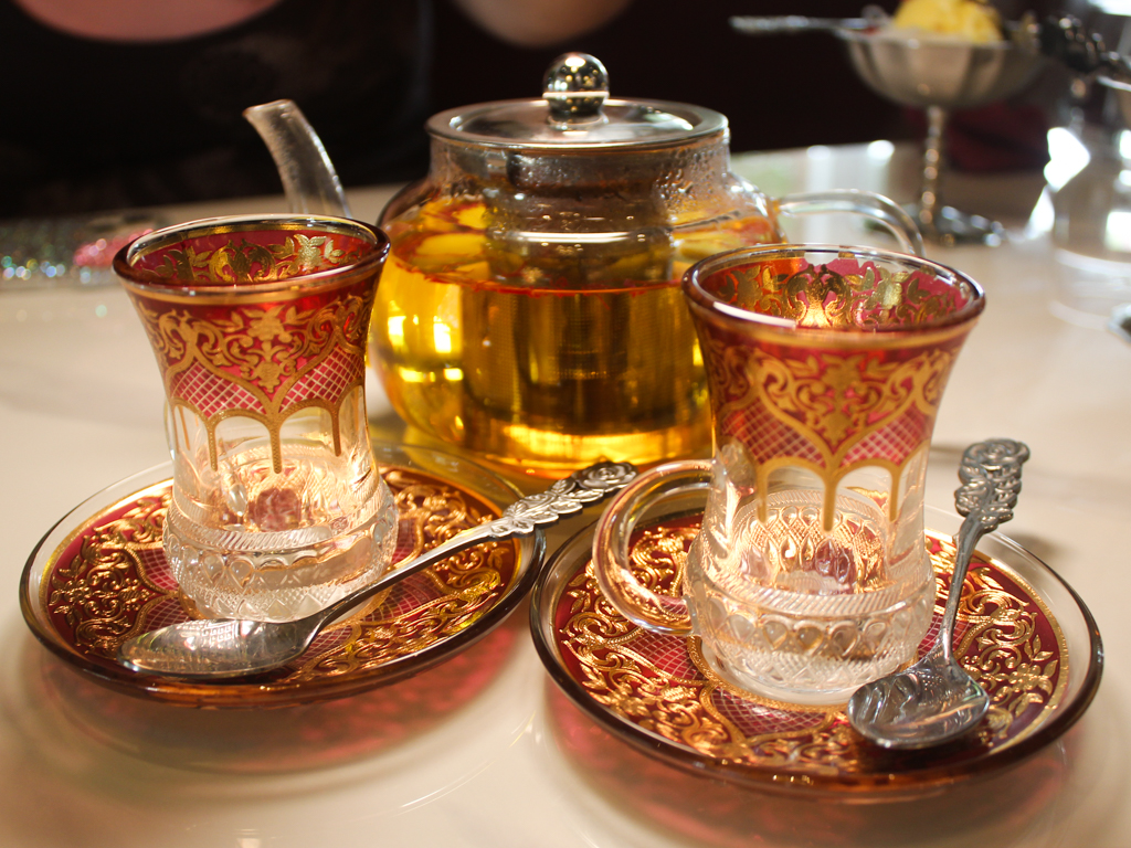 Persian black tea in beautiful teacups. Photo: Angeline Ang/HungryGoWhere shirazi dempsey hill